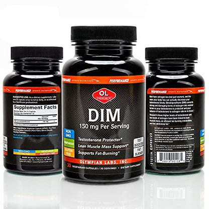 Olympian Labs DIM 150mg – DIM Diindolylmethan Kapseln für Hormonbalance, reine Haut, PCOS & Fitnessunterstützung – 30 Kapseln (30-Tage-Versorgung)