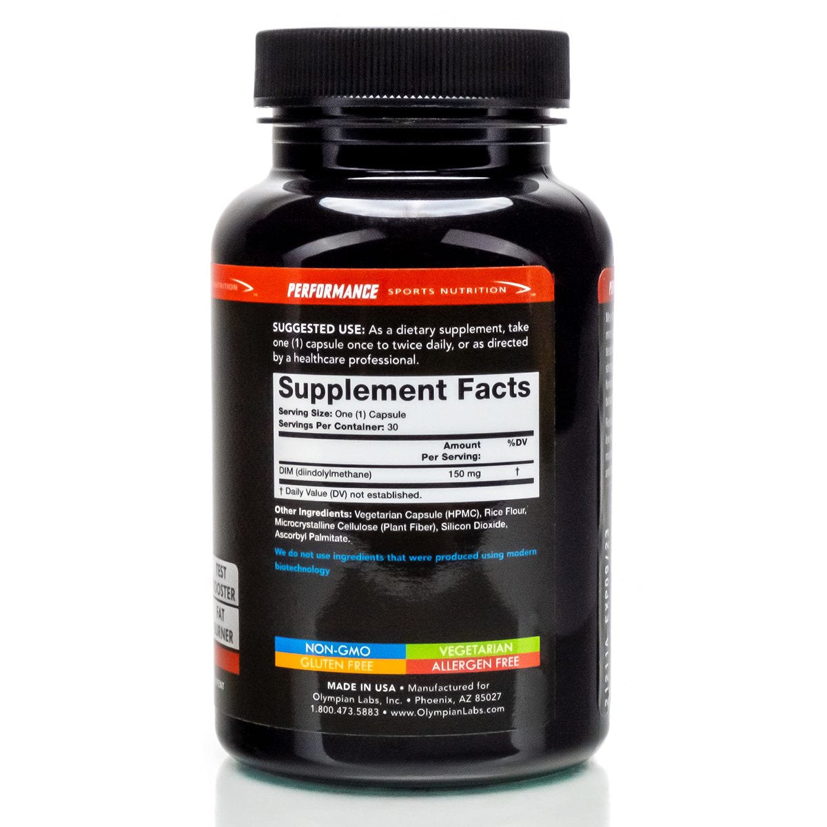 Olympian Labs DIM 150mg – DIM Diindolylmethan Kapseln für Hormonbalance, reine Haut, PCOS & Fitnessunterstützung – 30 Kapseln (30-Tage-Versorgung)