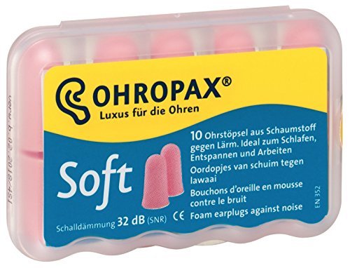 Ohropax Soft Schaumstoff Ohrstöpsel (10 Stück) – Gehörschutz für erholsamen Schlaf und konzentriertes Arbeiten