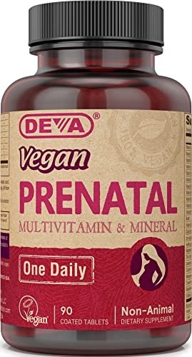 DEVA Vegane Schwangerschaftsvitamine – Einmal täglich – Multivitamin & Mineralstoffe mit Folsäure & Eisen – 90 Tabletten