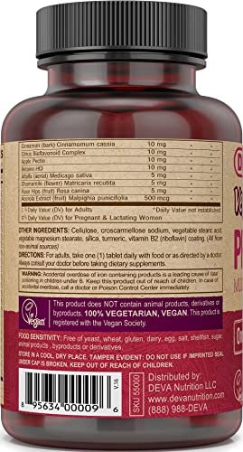 DEVA Vegane Schwangerschaftsvitamine – Einmal täglich – Multivitamin & Mineralstoffe mit Folsäure & Eisen – 90 Tabletten
