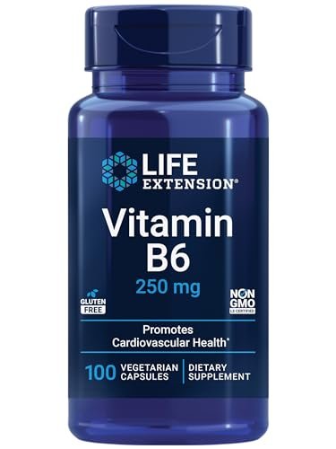 Life Extension Vitamin B6 250 mg – Hochdosiert für Herz, Nerven & Augen, 100 Kapseln