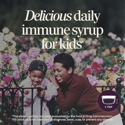Nature's Way Sambucus Kids Immune Holunderbeeren-Sirup für Kinder, mit Echinacea & Propolis, traditionelle Immununterstützung, Beerengeschmack, 118 ml