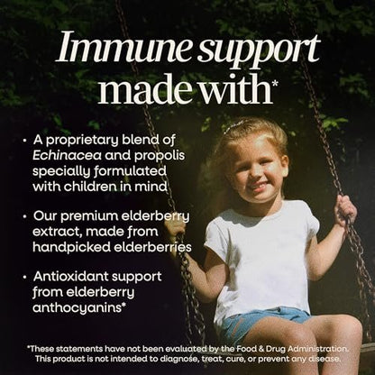 Nature's Way Sambucus Kids Immune Holunderbeeren-Sirup für Kinder, mit Echinacea & Propolis, traditionelle Immununterstützung, Beerengeschmack, 118 ml