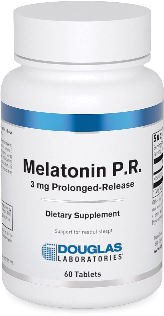 Douglas Laboratories Melatonin Prolonged Release - 3 mg Melatonin - Schlafunterstützung - Für Hormonbalance, Entspannung, Antioxidantien & Immunsystem - 60 Tabletten