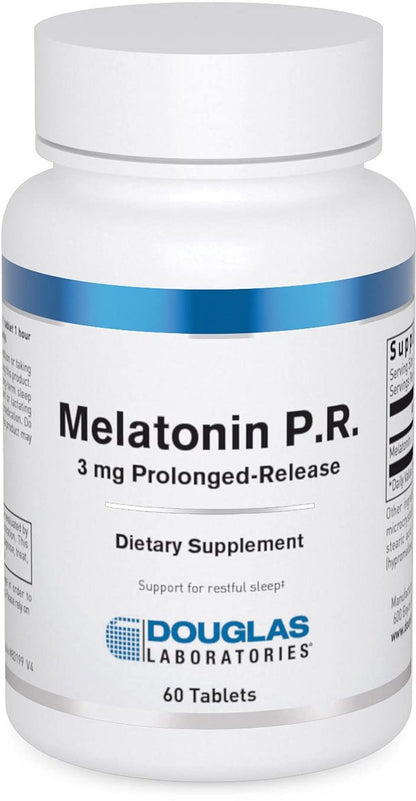 Douglas Laboratories Melatonin Prolonged Release - 3 mg Melatonin - Schlafunterstützung - Für Hormonbalance, Entspannung, Antioxidantien & Immunsystem - 60 Tabletten