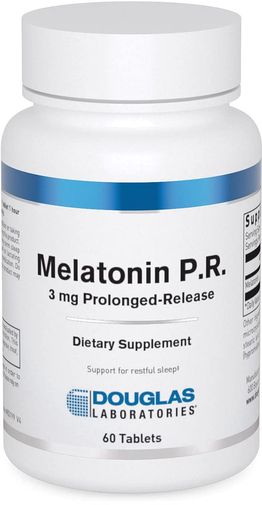 Douglas Laboratories Melatonin Prolonged Release - 3 mg Melatonin - Schlafunterstützung - Für Hormonbalance, Entspannung, Antioxidantien & Immunsystem - 60 Tabletten