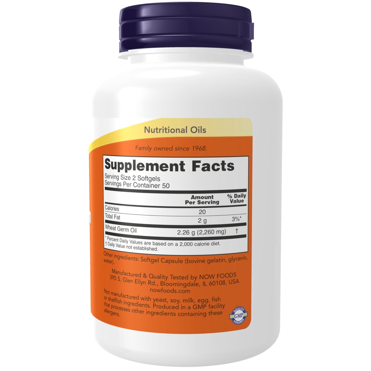 NOW Foods Weizenkeimöl 1.130 mg mit essentiellen Fettsäuren (EFAs) – 100 Weichkapseln