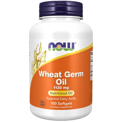 NOW Foods Weizenkeimöl 1.130 mg mit essentiellen Fettsäuren (EFAs) – 100 Weichkapseln