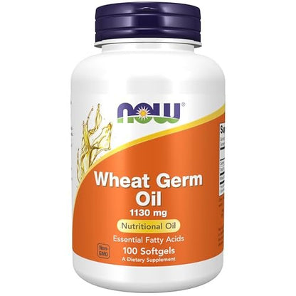 NOW Foods Weizenkeimöl 1.130 mg mit essentiellen Fettsäuren (EFAs) – 100 Weichkapseln
