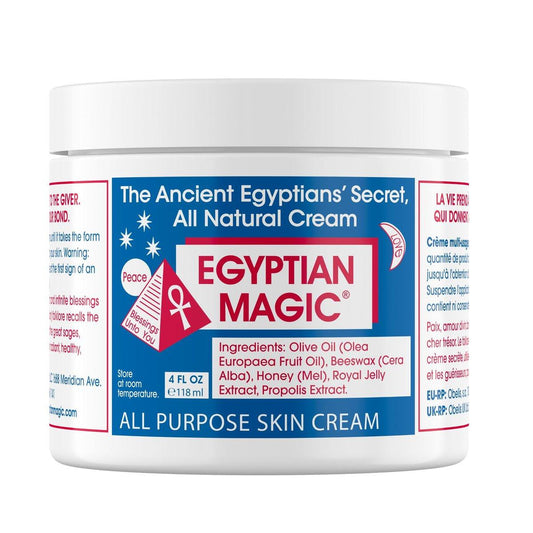 Egyptian Magic - Allzweck-Feuchtigkeitscreme für Gesicht, Körper und trockene Haut, Hautschutz für Frauen & Männer, Pflegebalsam bei Ekzemen, Narbenbehandlung, Dehnungsstreifen und Tattoo-Nachpflege, 118 ml Glas