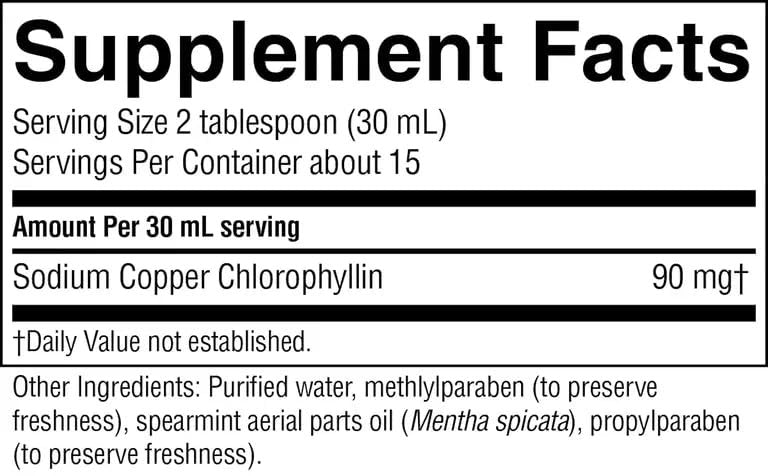 Nature's Sunshine Chlorophyll Flüssig – Immununterstützung, Entgiftung & Reinigung mit Pfefferminzöl, natürlicher Energie-Boost, innerliches Deodorant – 473 ml
