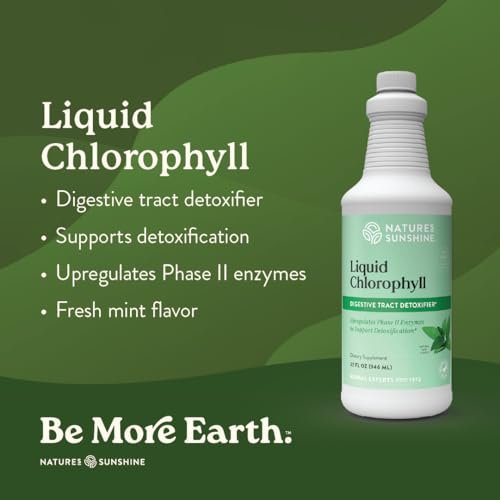 Nature's Sunshine Chlorophyll Flüssig – Immununterstützung, Entgiftung & Reinigung mit Pfefferminzöl, natürlicher Energie-Boost, innerliches Deodorant – 473 ml