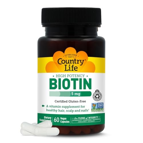 Country Life Hochdosiertes Biotin Vegan Kapseln 5 mg, 60 Stück
