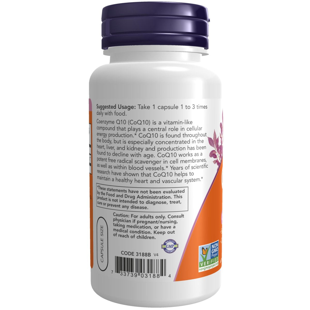 NOW Foods CoQ10 30 mg, pharmazeutische Qualität, all-trans Form, fermentiert, 120 vegane Kapseln