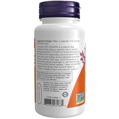 NOW Foods CoQ10 30 mg, pharmazeutische Qualität, all-trans Form, fermentiert, 120 vegane Kapseln