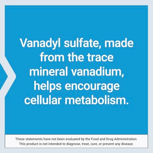 Life Extension Vanadylsulfat – Spurenelement Vanadium für gesunden Blutzucker, Stoffwechsel und Hormonfunktion – 100 Tabletten, glutenfrei, nicht-GVO, vegetarisch