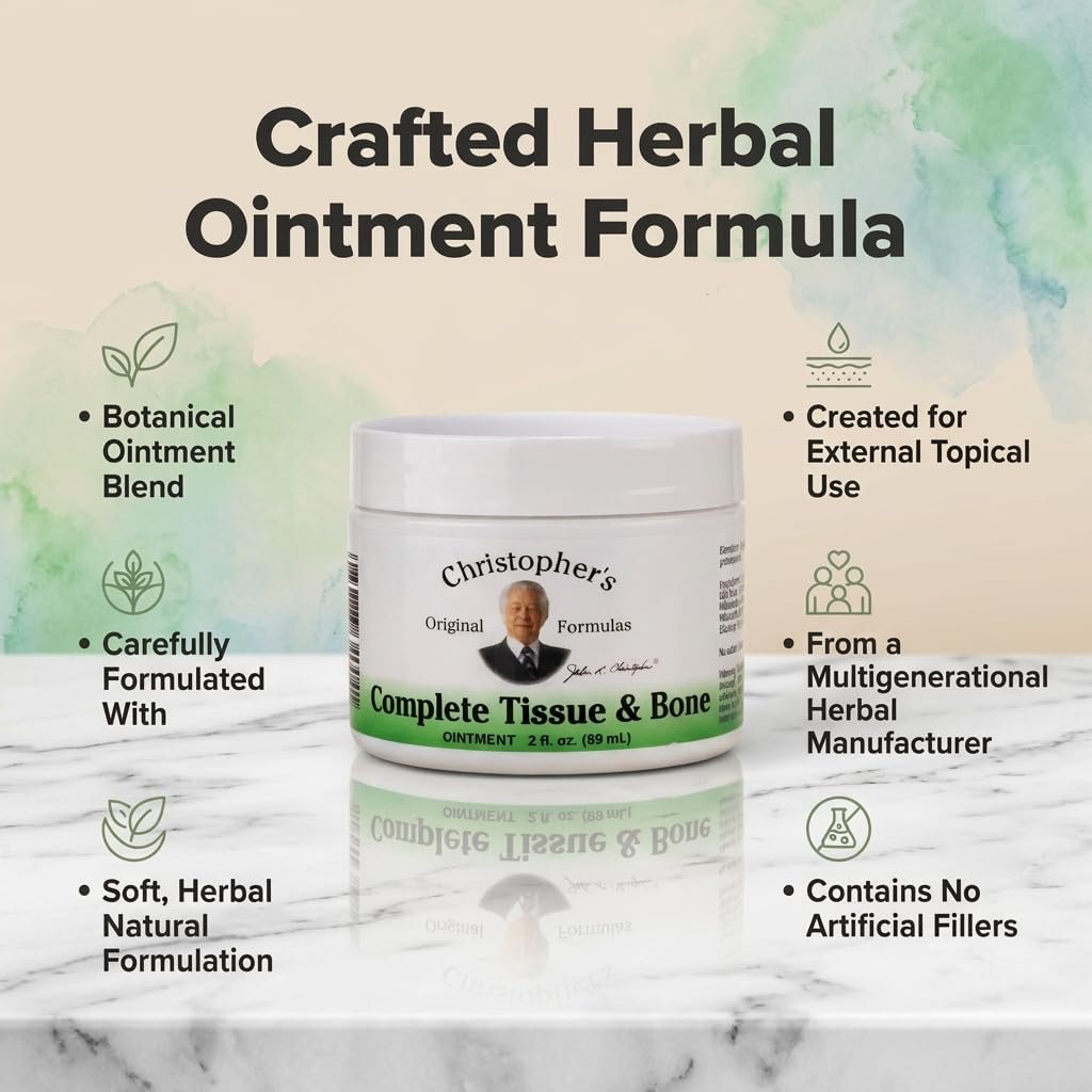 Christopher's Original Formulas Complete Tissue & Bone Ointment, Kräutermischung für Haut & Bindegewebe, 60-g-Glas