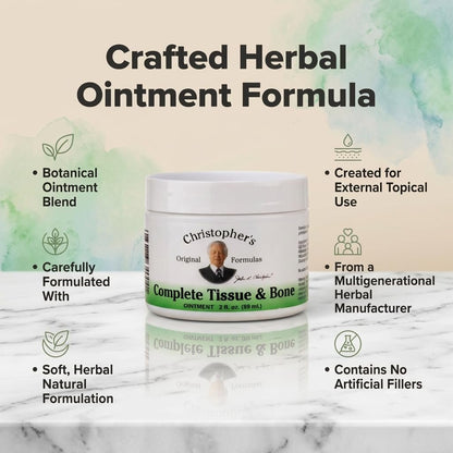 Christopher's Original Formulas Complete Tissue & Bone Ointment, Kräutermischung für Haut & Bindegewebe, 60-g-Glas