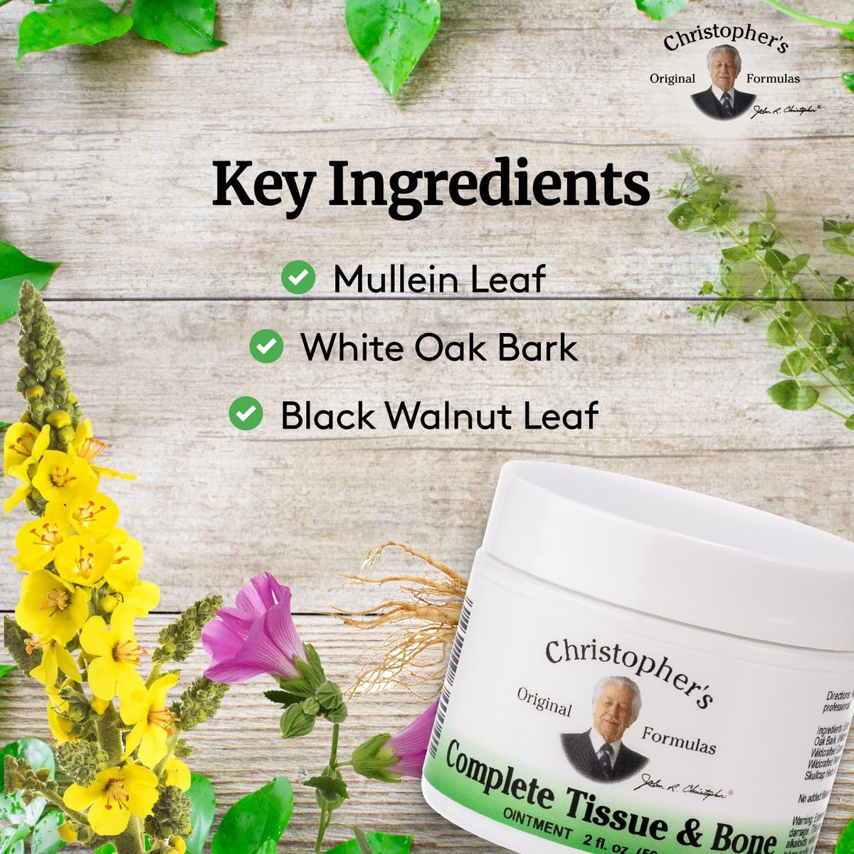 Christopher's Original Formulas Complete Tissue & Bone Ointment, Kräutermischung für Haut & Bindegewebe, 60-g-Glas