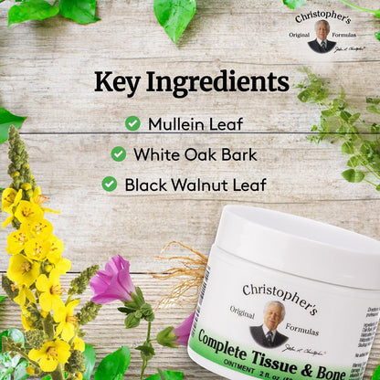 Christopher's Original Formulas Complete Tissue & Bone Ointment, Kräutermischung für Haut & Bindegewebe, 60-g-Glas