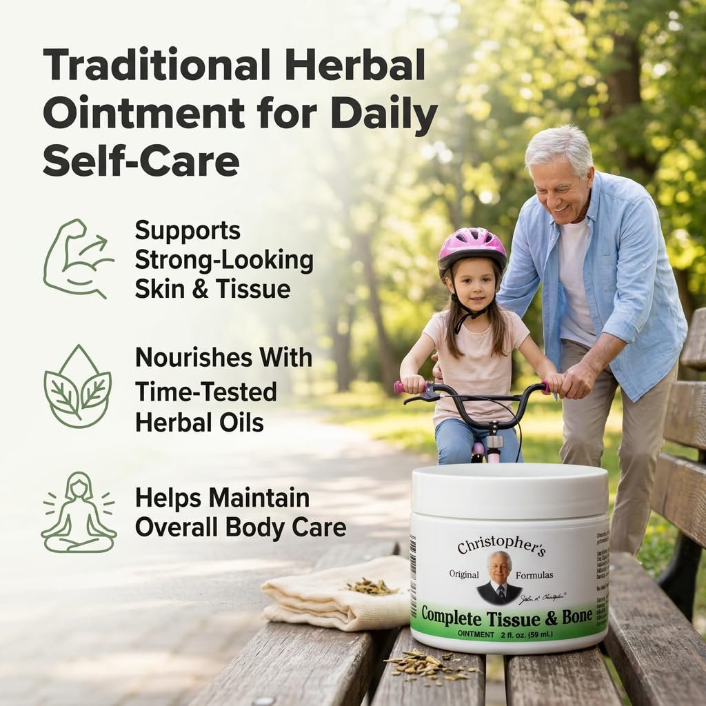 Christopher's Original Formulas Complete Tissue & Bone Ointment, Kräutermischung für Haut & Bindegewebe, 60-g-Glas
