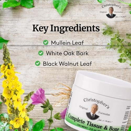 Christopher's Original Formulas Complete Tissue & Bone Ointment, Kräutermischung für Haut & Bindegewebe, 60-g-Glas