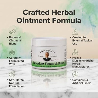 Christopher's Original Formulas Complete Tissue & Bone Ointment, Kräutermischung für Haut & Bindegewebe, 60-g-Glas
