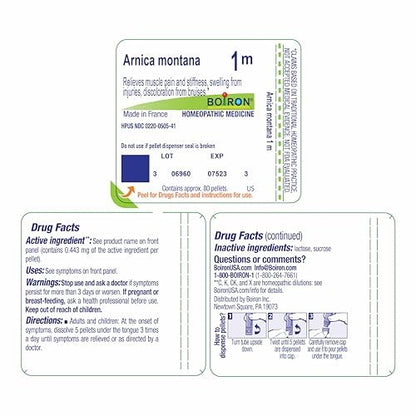 Boiron Arnica Montana 1M bei Muskelkater, Steifheit, Schwellungen durch Verletzungen und Prellungen – 80 Kügelchen