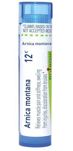 Boiron Arnica Montana 12C – Homöopathisches Mittel gegen Muskel- und Gelenkschmerzen, Prellungen, Blutergüsse – 80 Kügelchen (Packung mit 1)