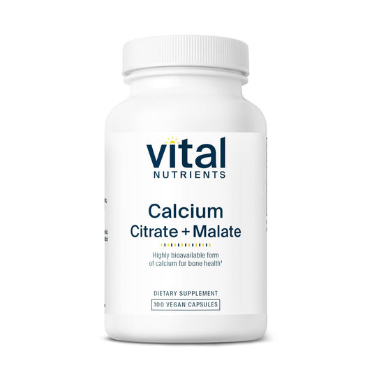 Vital Nutrients Calcium (Citrat/Malat) – Hoch bioverfügbares Calcium – 100 vegane Kapseln – 150 mg