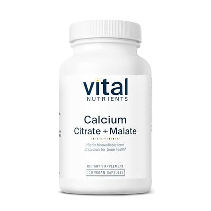 Vital Nutrients Calcium (Citrat/Malat) – Hoch bioverfügbares Calcium – 100 vegane Kapseln – 150 mg