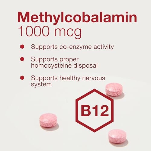 PROTOCOL FOR LIFE BALANCE Methyl B12 1.000 mcg – Vitamin B12 für Homocystein-Stoffwechsel – Unterstützt Gehirngesundheit & Nervensystem – Koscher, Halal & Vegan – 100 Lutschtabletten