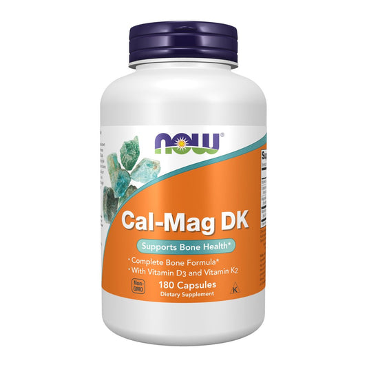 NOW Foods Cal-Mag DK mit Vitamin D-3 und Vitamin K-2, 180 Kapseln – Kalzium- und Magnesiumpräparat für starke Knochen*
