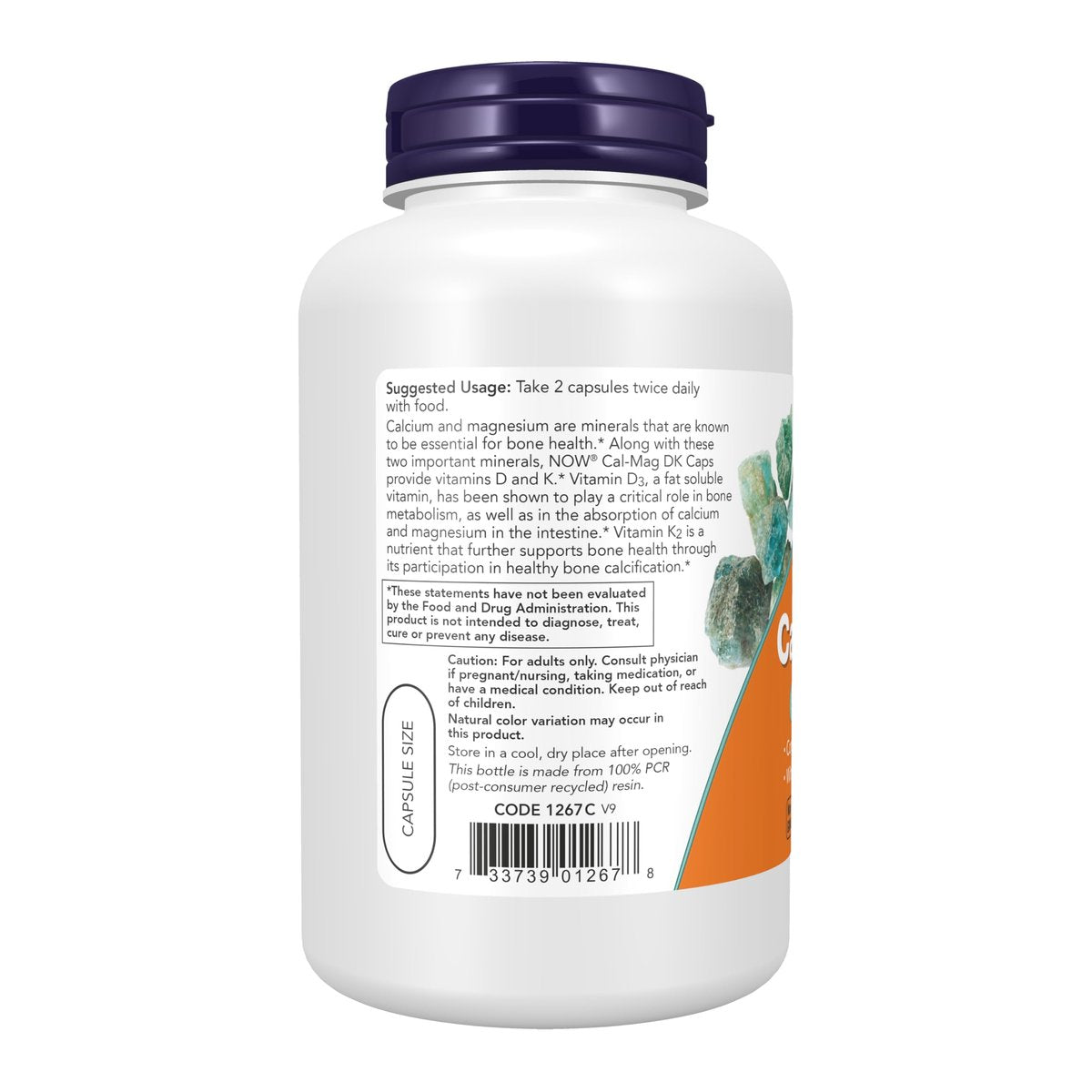 NOW Foods Cal-Mag DK mit Vitamin D-3 und Vitamin K-2, 180 Kapseln – Kalzium- und Magnesiumpräparat für starke Knochen*
