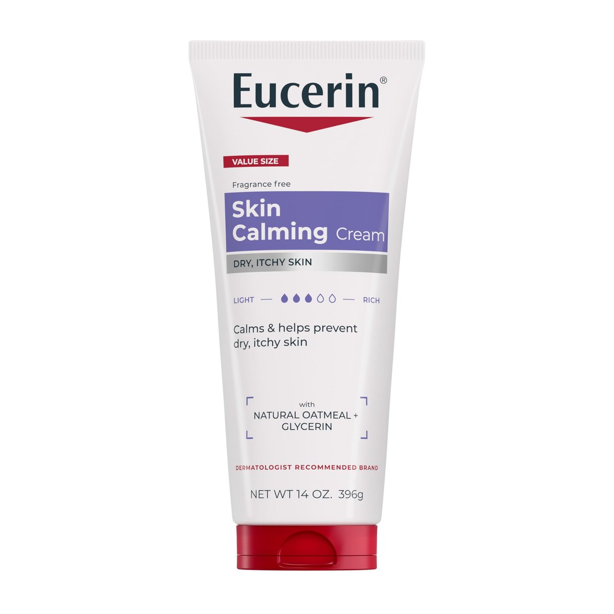 Eucerin Skin Calming Cream – Beruhigende Körperlotion für trockene, juckende Haut mit natürlichem Hafermehl – 397 g Tube