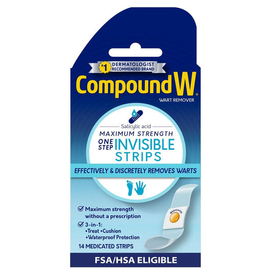 Compound W Maximum Strength One Step Invisible Warzenentferner-Streifen, 14 Stück