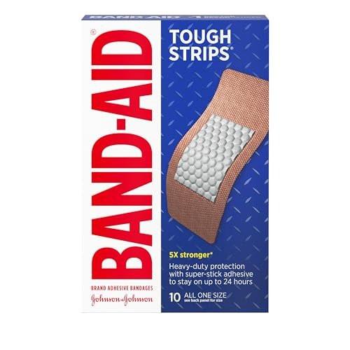 BAND-AID Tough Strips Pflaster – Extra Large, 10 Stück, strapazierfähige Stoffpflaster für zuverlässigen Schutz und Komfort bei Schnitt- und Schürfwunden