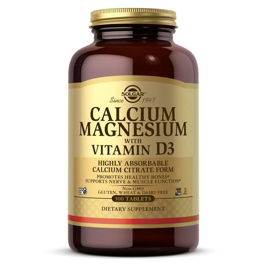 Solgar Calcium Magnesium mit Vitamin D3, 300 Tabletten – Fördert gesunde Knochen, unterstützt Nerven- und Muskelfunktion – Hoch absorbierbare Form – Non-GMO und glutenfrei – 60 Portionen