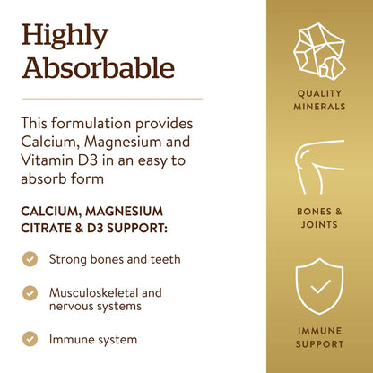Solgar Calcium Magnesium mit Vitamin D3, 300 Tabletten – Fördert gesunde Knochen, unterstützt Nerven- und Muskelfunktion – Hoch absorbierbare Form – Non-GMO und glutenfrei – 60 Portionen