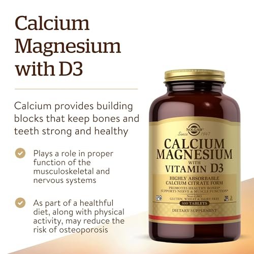 Solgar Calcium Magnesium mit Vitamin D3, 300 Tabletten – Fördert gesunde Knochen, unterstützt Nerven- und Muskelfunktion – Hoch absorbierbare Form – Non-GMO und glutenfrei – 60 Portionen