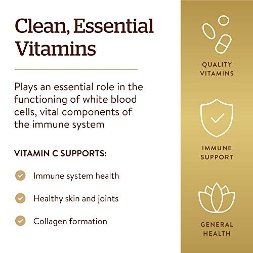 Solgar Vitamin C 1000 mg, 90 Tabletten – Antioxidans & Immununterstützung, gesunde Haut & Gelenke – mit Bioflavonoiden – Non-GMO, vegan, glutenfrei, koscher – 90 Portionen