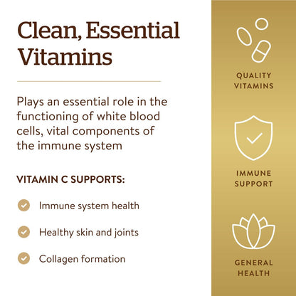 Solgar Vitamin C 1000 mg – 100 vegane Kapseln – Antioxidans & Immununterstützung – für allgemeines Wohlbefinden, gesunde Haut & Gelenke – mit Bioflavonoiden – Non-GMO, glutenfrei, koscher – 100 Portionen