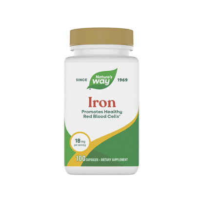 Nature's Way Eisen 18 mg aus Eisengluconat – 100 Kapseln zur Unterstützung gesunder roter Blutkörperchen*
