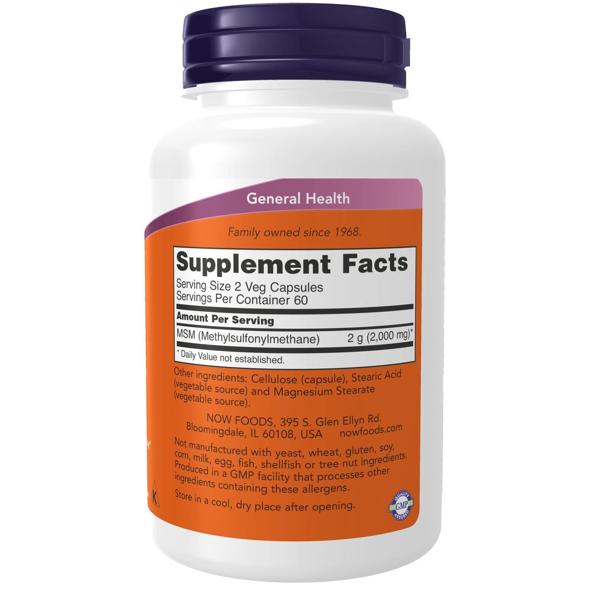 NOW Foods MSM (Methylsulfonylmethan) 1.000 mg, Gelenkgesundheit*, 120 vegane Kapseln