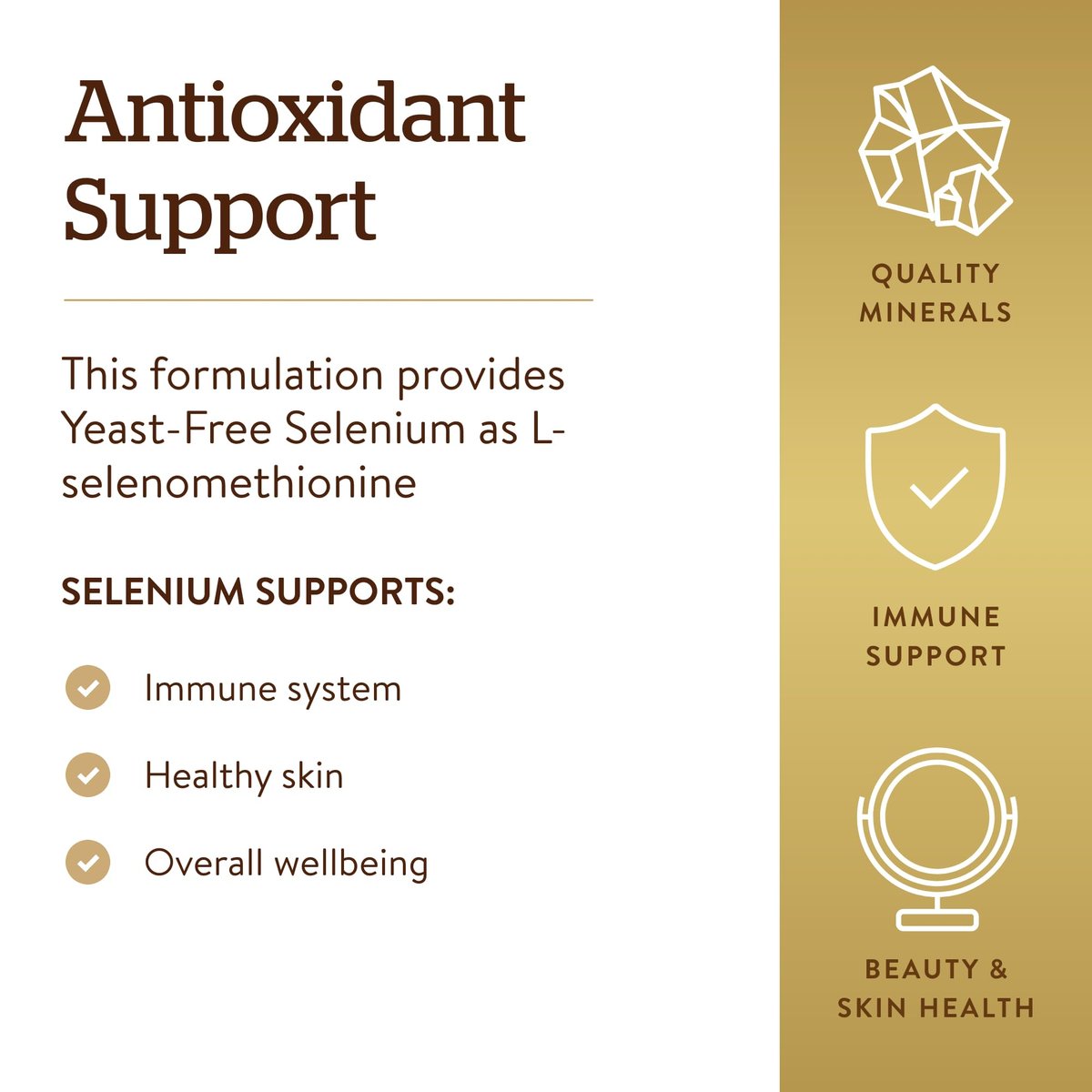 Solgar Hefefreies Selen 200 mcg, 250 Tabletten - Unterstützt Antioxidantien & Immunsystem - Nicht-GVO, Vegan, Glutenfrei, Laktosefrei, Koscher - 250 Portionen