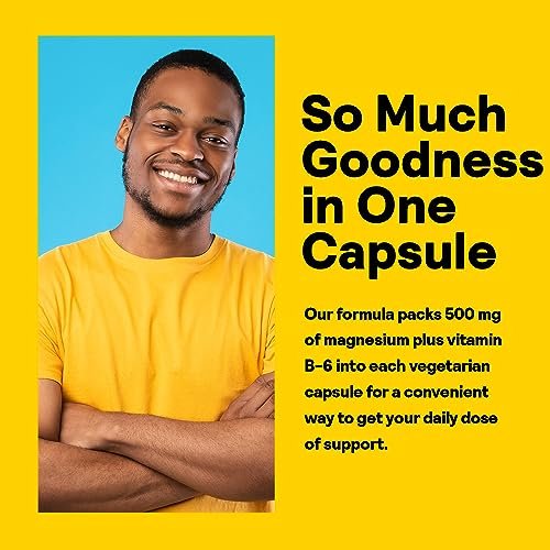 Nature's Life Renewing Magnesium 500 mg mit Vitamin B-6 – Unterstützung für Muskeln und Nerven – Laborgeprüft (180 Portionen, 180 VegCaps)
