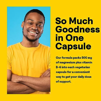Nature's Life Renewing Magnesium 500 mg mit Vitamin B-6 – Unterstützung für Muskeln und Nerven – Laborgeprüft (180 Portionen, 180 VegCaps)