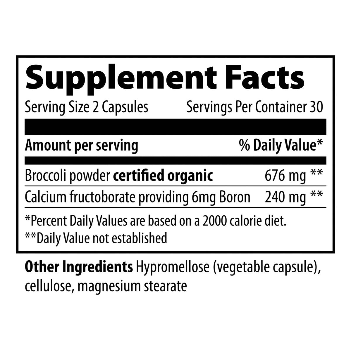 Vibrant Health Super Natural Boron – Unterstützung für gesunde Gelenke, Hormonspiegel und Bindegewebe mit Calciumfructoborat und Brokkolipulver, glutenfrei, vegetarisch, nicht gentechnisch verändert, 60 Kapseln