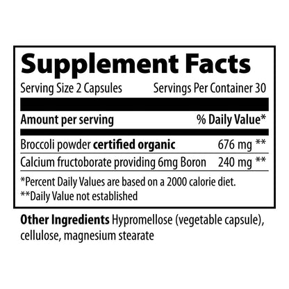Vibrant Health Super Natural Boron – Unterstützung für gesunde Gelenke, Hormonspiegel und Bindegewebe mit Calciumfructoborat und Brokkolipulver, glutenfrei, vegetarisch, nicht gentechnisch verändert, 60 Kapseln